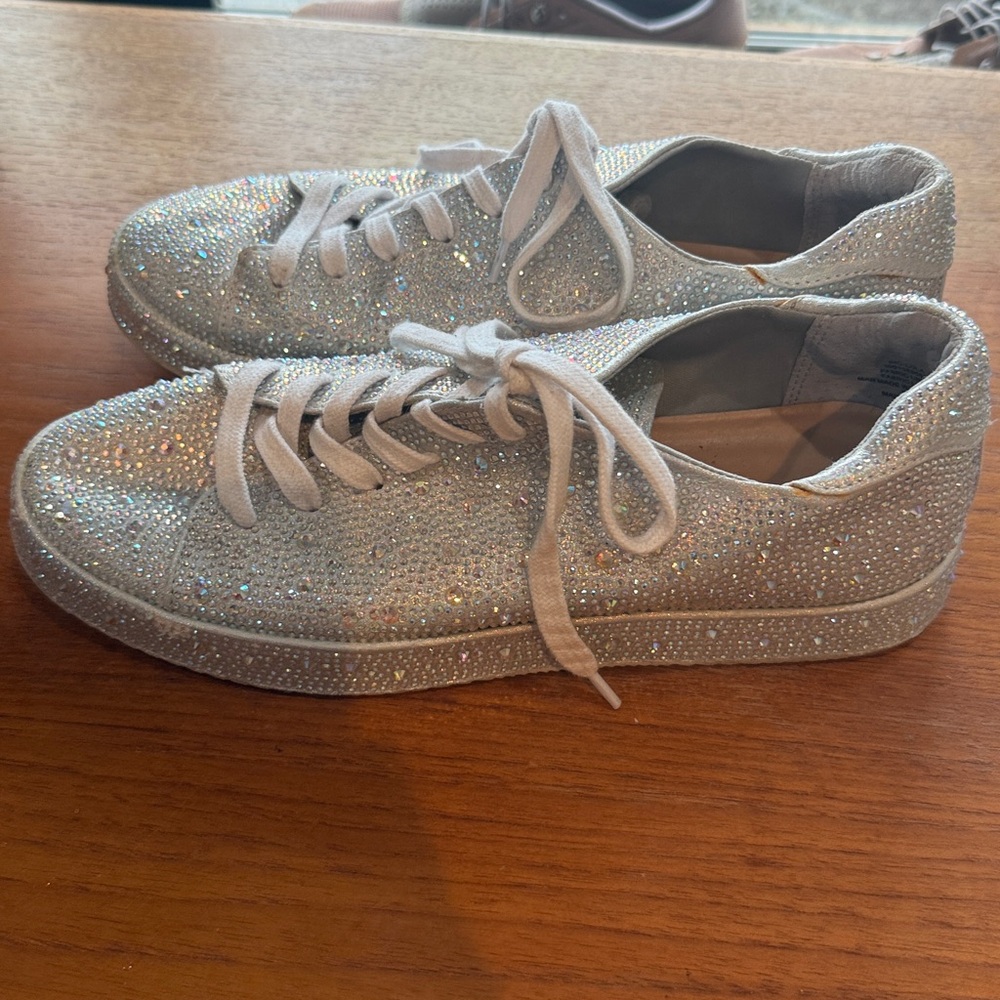 INC Lola Silver Rhinestone Sneakers - Picture 3 of 10